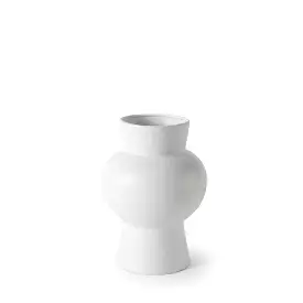 11 White Contempo Deco Ceramic Vase