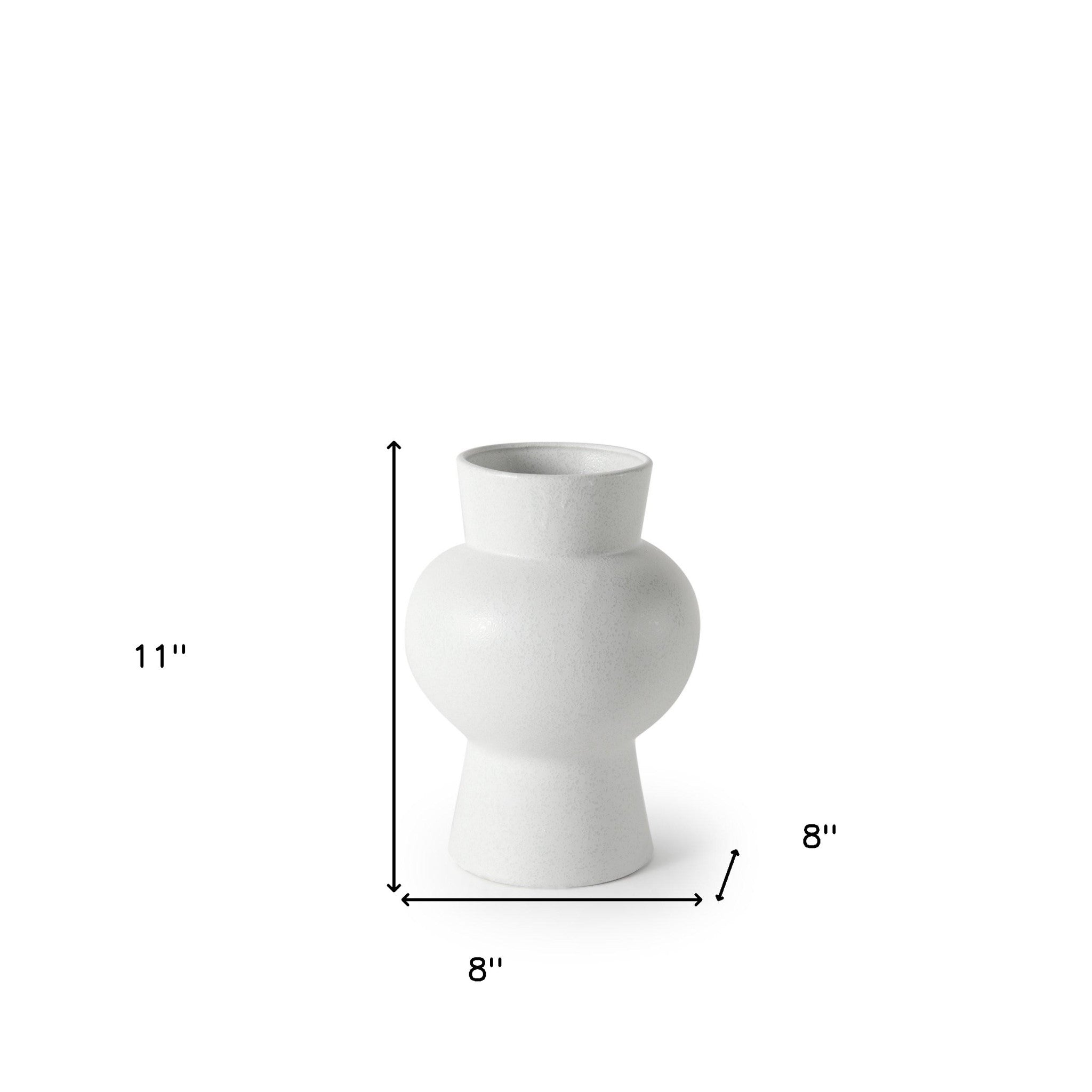 11 White Contempo Deco Ceramic Vase