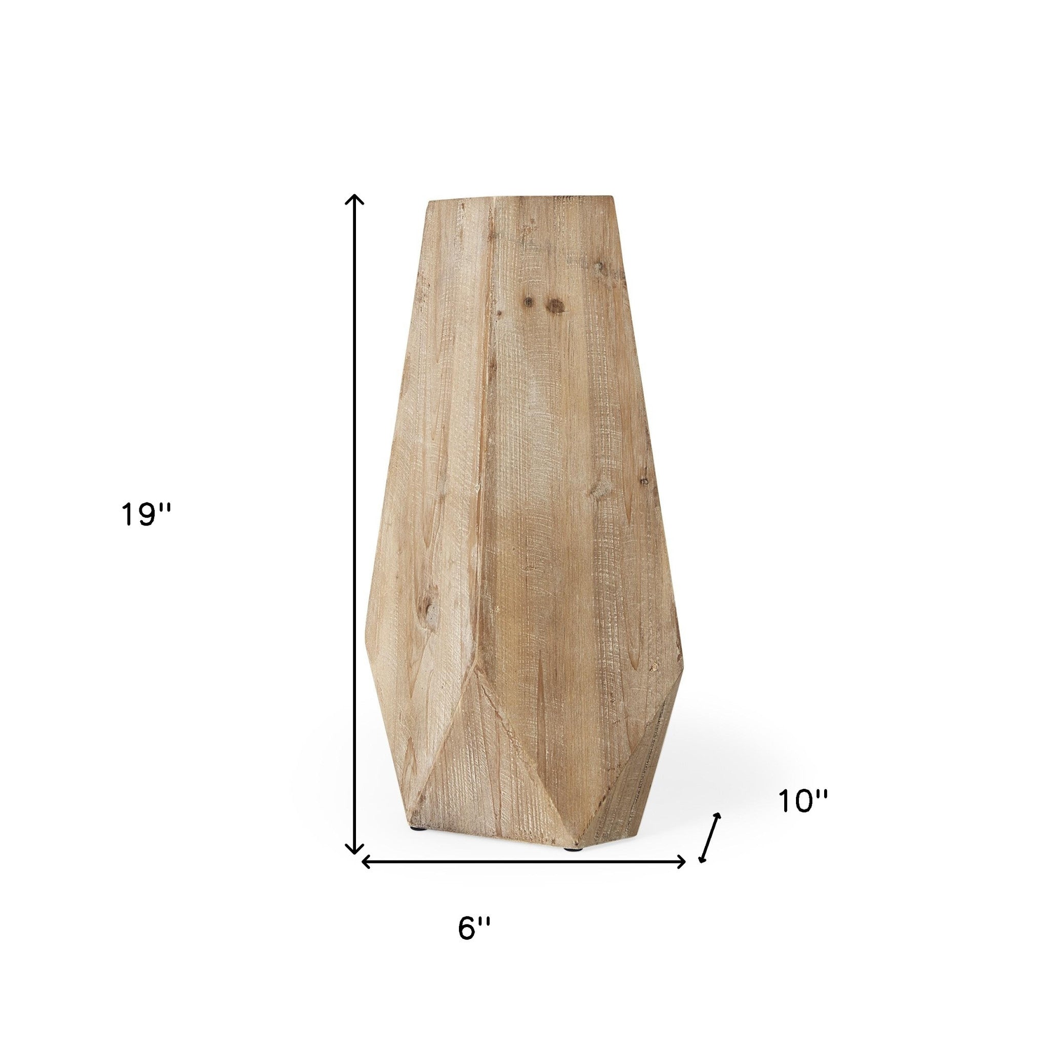 19 Natural Stain Geometric Wooden Vase