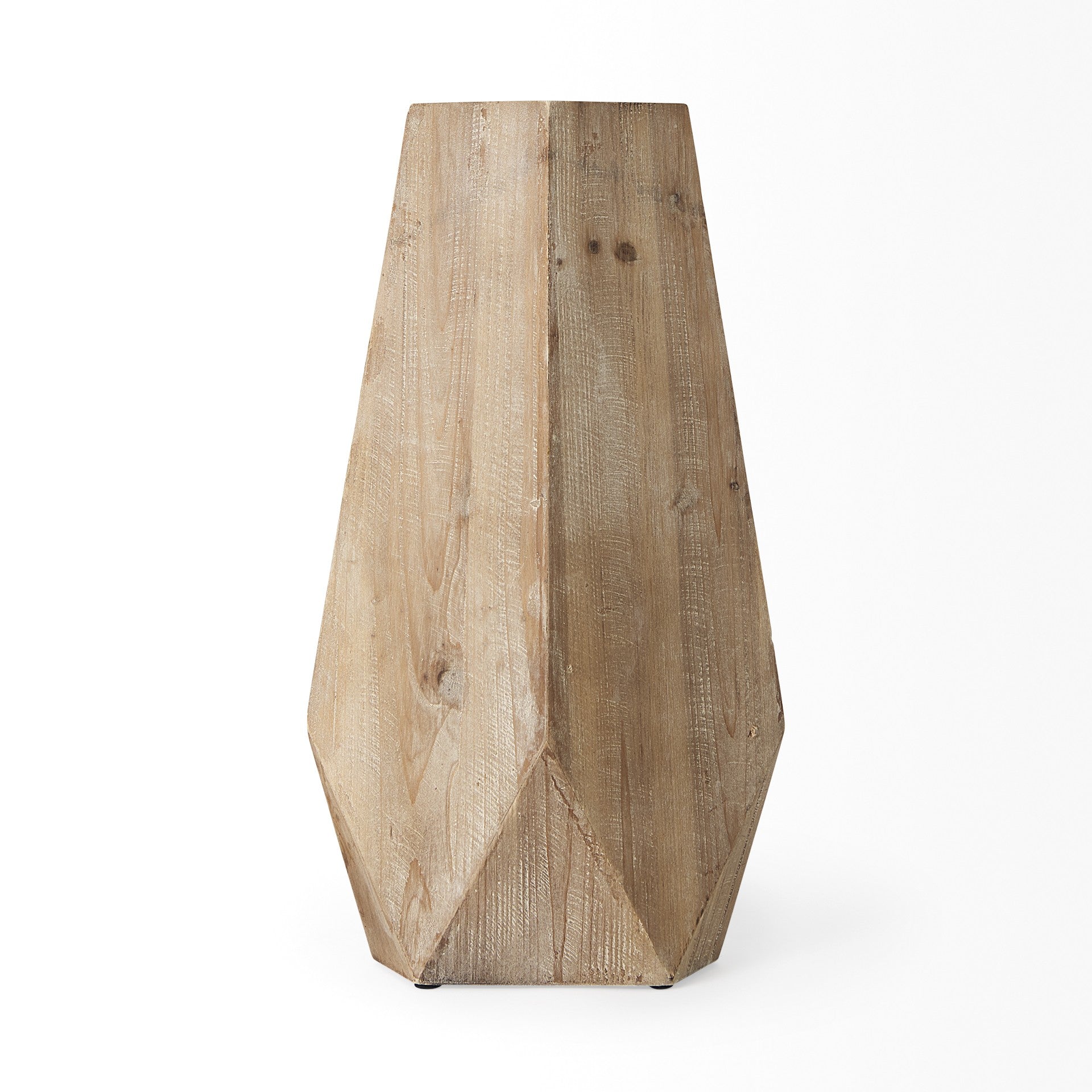 19 Natural Stain Geometric Wooden Vase