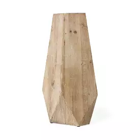 19 Natural Stain Geometric Wooden Vase