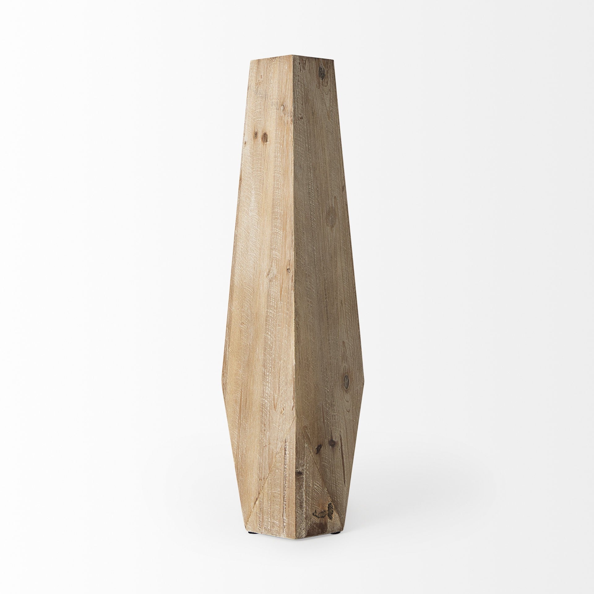 19 Natural Stain Geometric Wooden Vase