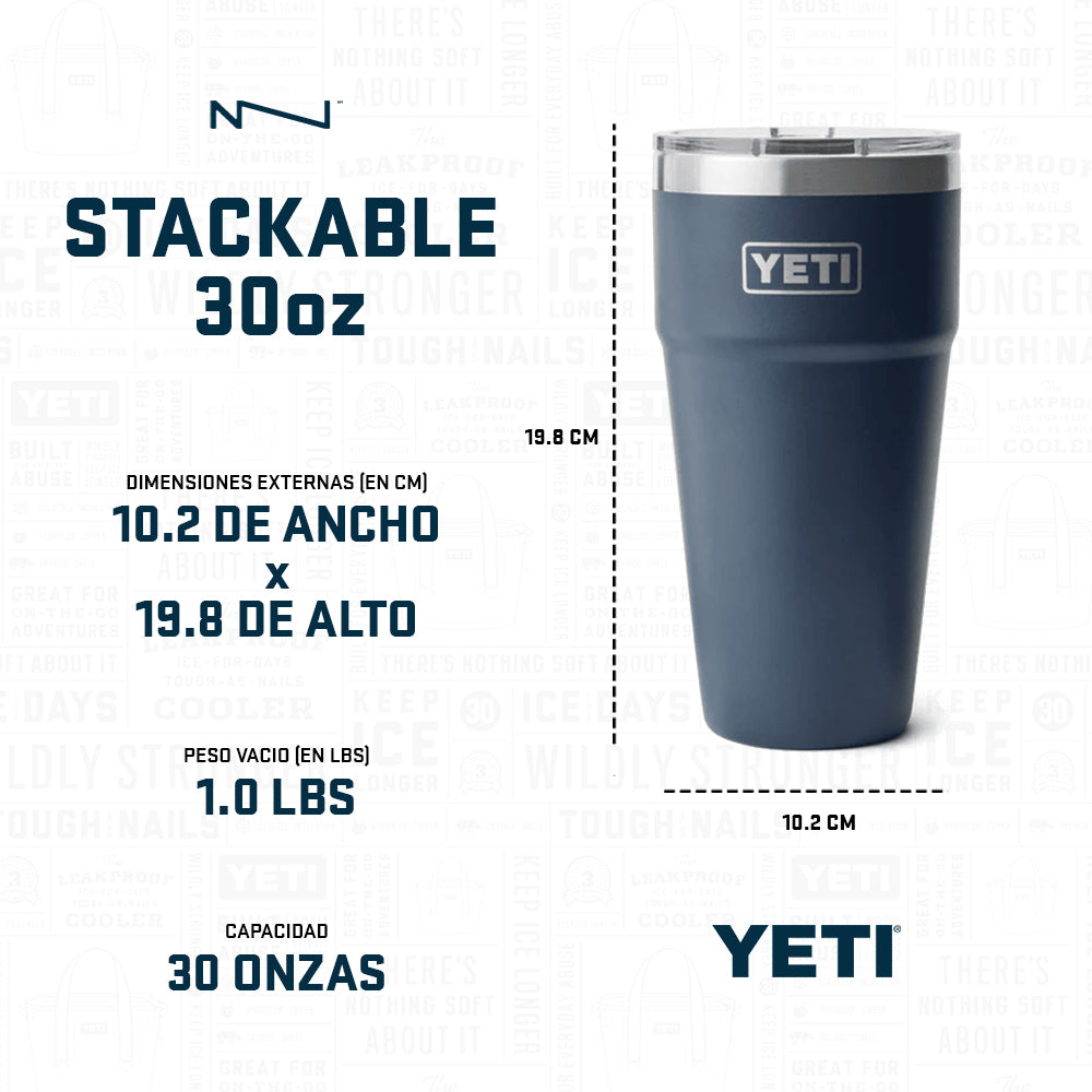 21071503717 TERMO RAMBLER 30oz STACKABLE CUP TAPA MAGNETICA MARINO MARCA YETI