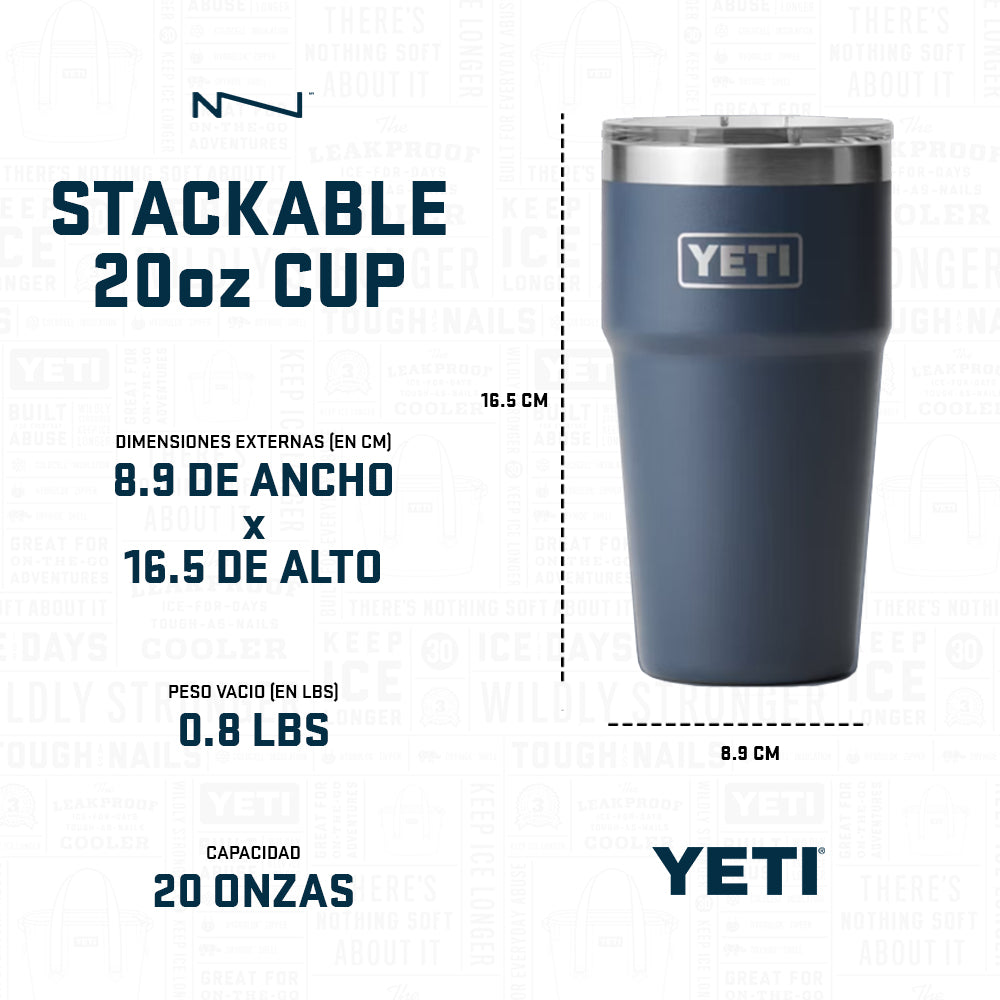 21071503882 TERMO RAMBLER 20oz STACKABLE CUP TAPA MAGNETICA AGAVE TEAL MARCA YETI