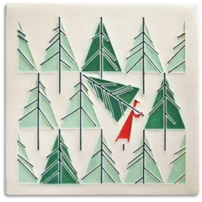 6x6 Perfect Tree Tile (Charley Harper) by Motawi Tileworks