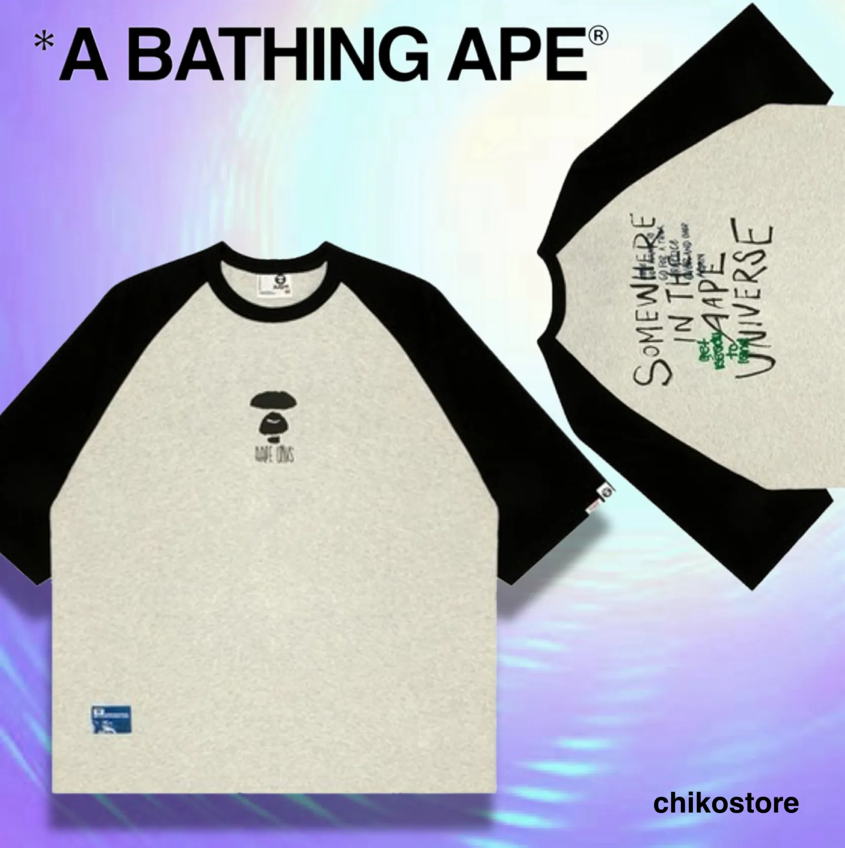 A BATHING APE  |Crew Neck Unisex Street Style Cropped Cotton Logo