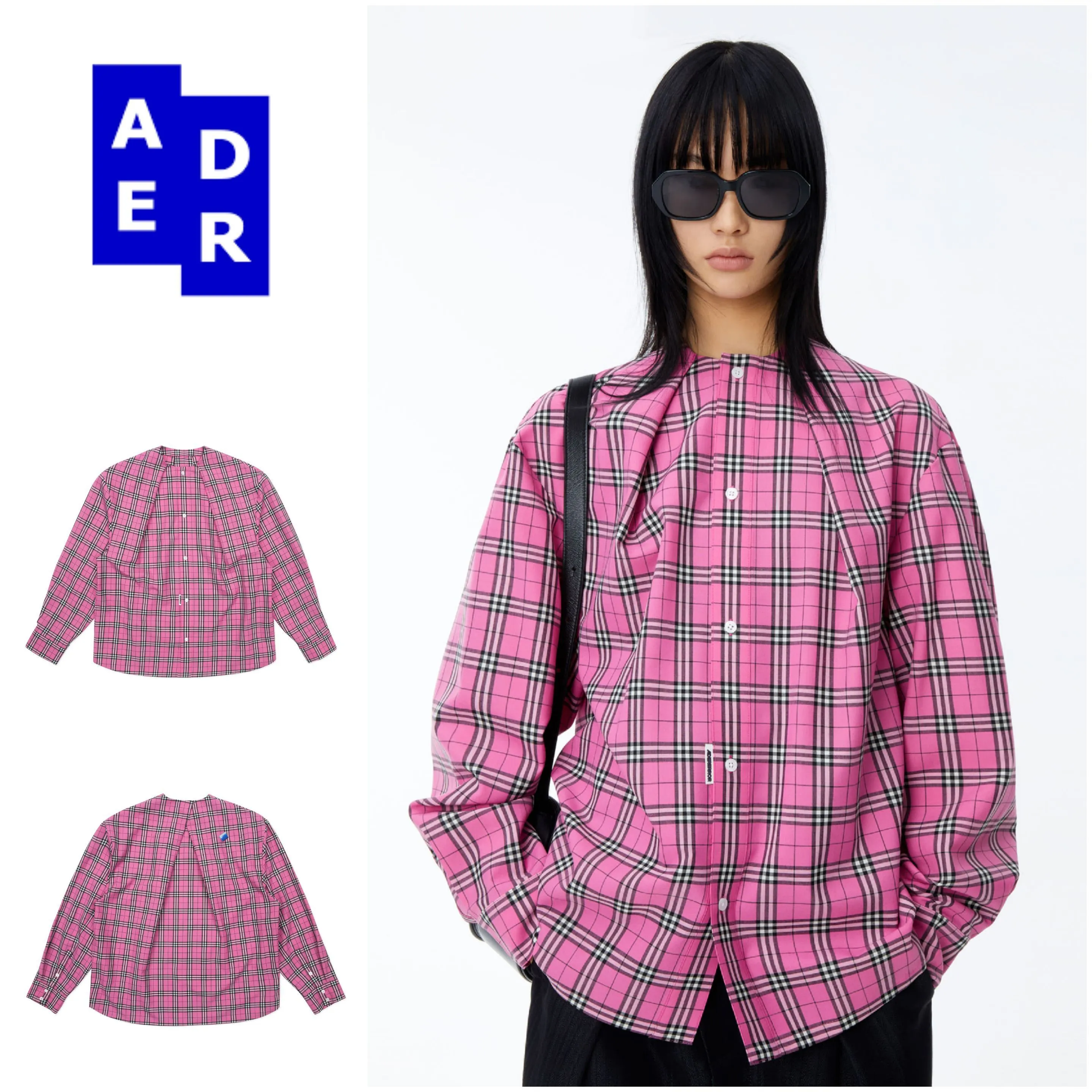 ADERERROR  |Unisex Street Style Long Sleeves Logo Shirts