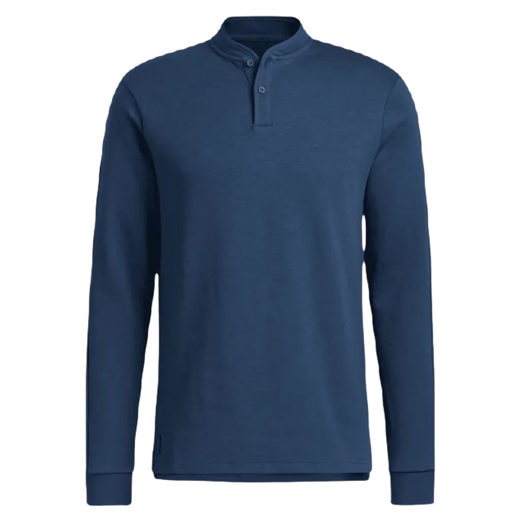 Adidas Go-To Long Sleeve Henley Polo Shirt - Navy