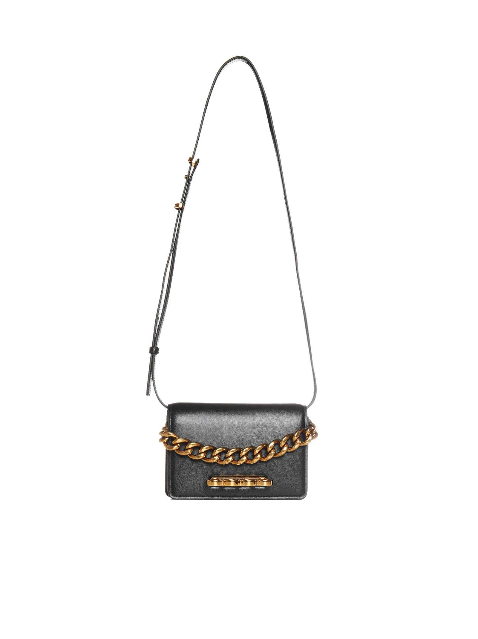 Alexander McQueen Four Ring Logo Detailed Shoulder Bag