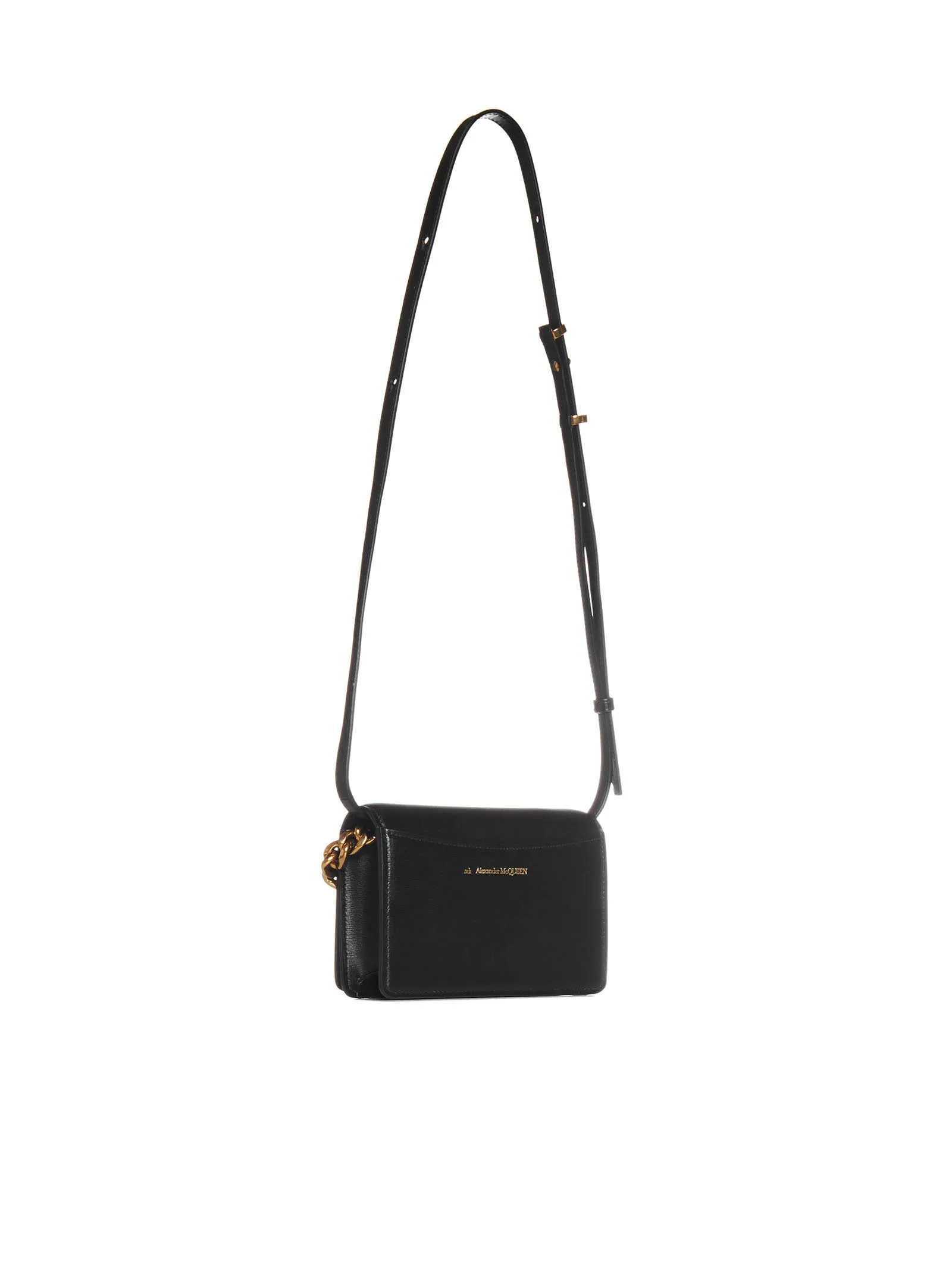 Alexander McQueen Four Ring Logo Detailed Shoulder Bag