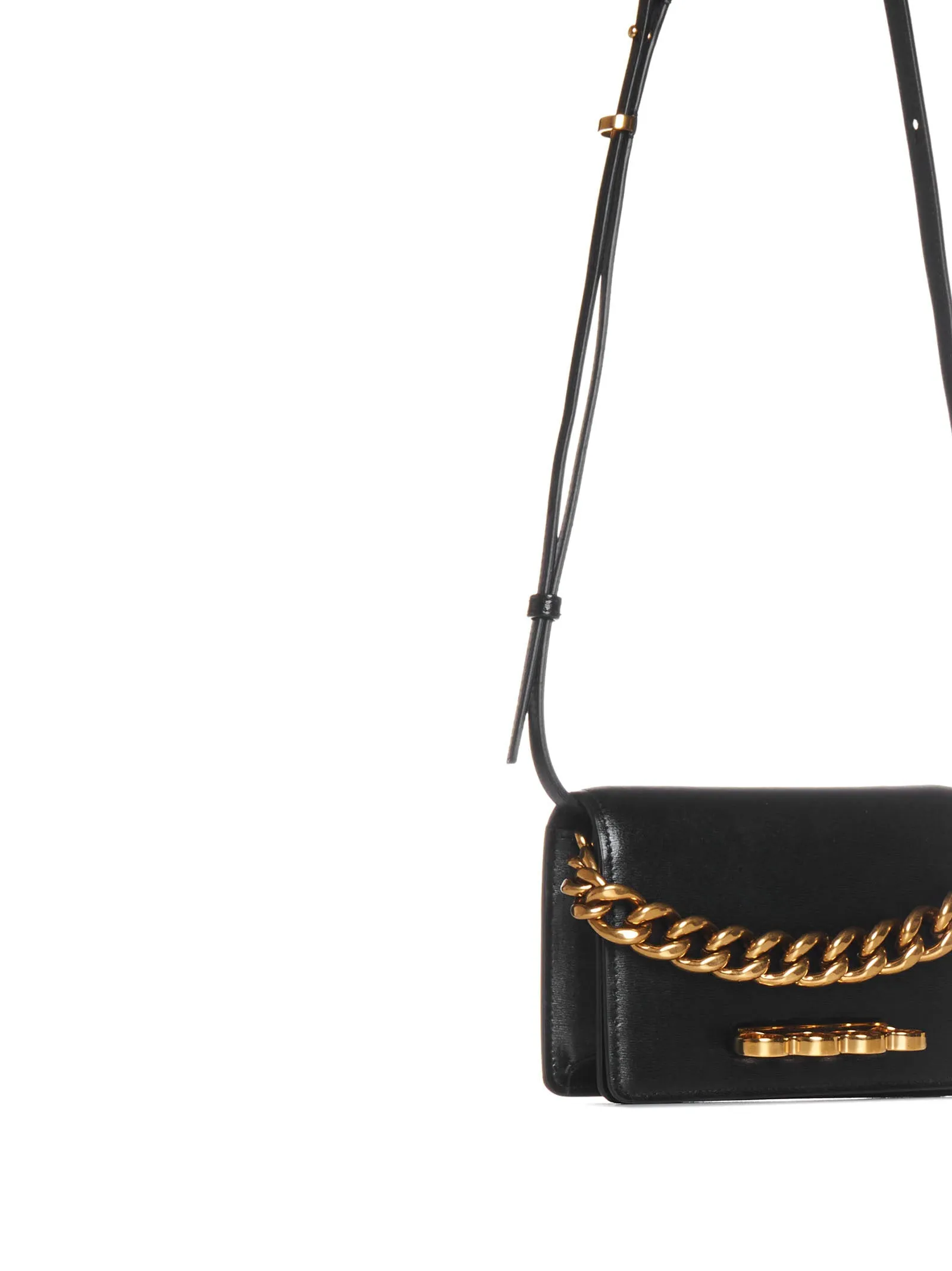 Alexander McQueen Four Ring Logo Detailed Shoulder Bag