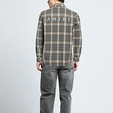 AMIRI  |Tartan Unisex Street Style Long Sleeves Cotton Logo Shirts