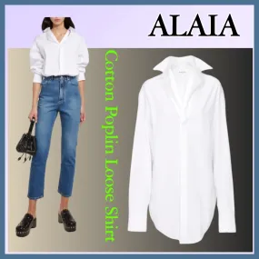 Azzedine Alaia  |Casual Style Street Style Long Sleeves Plain Cotton Medium