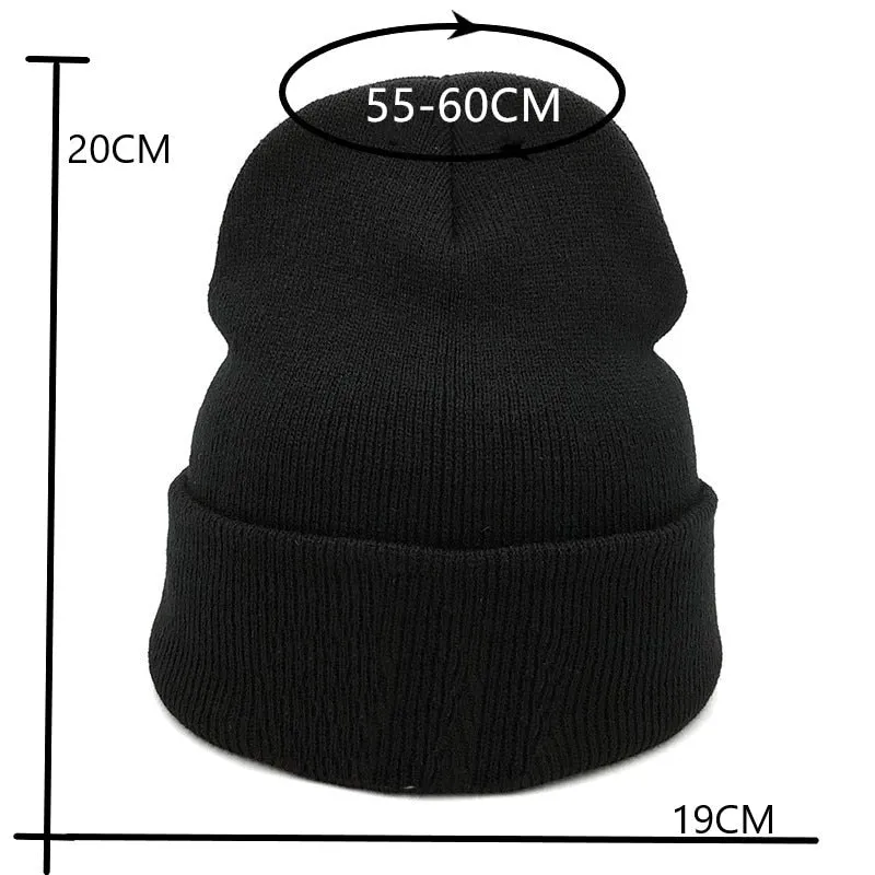 black beanie with skull