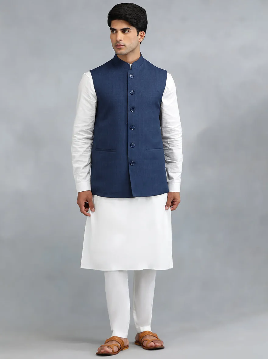 Blue Checked Regular Fit Modi Jacket | JadeBlue