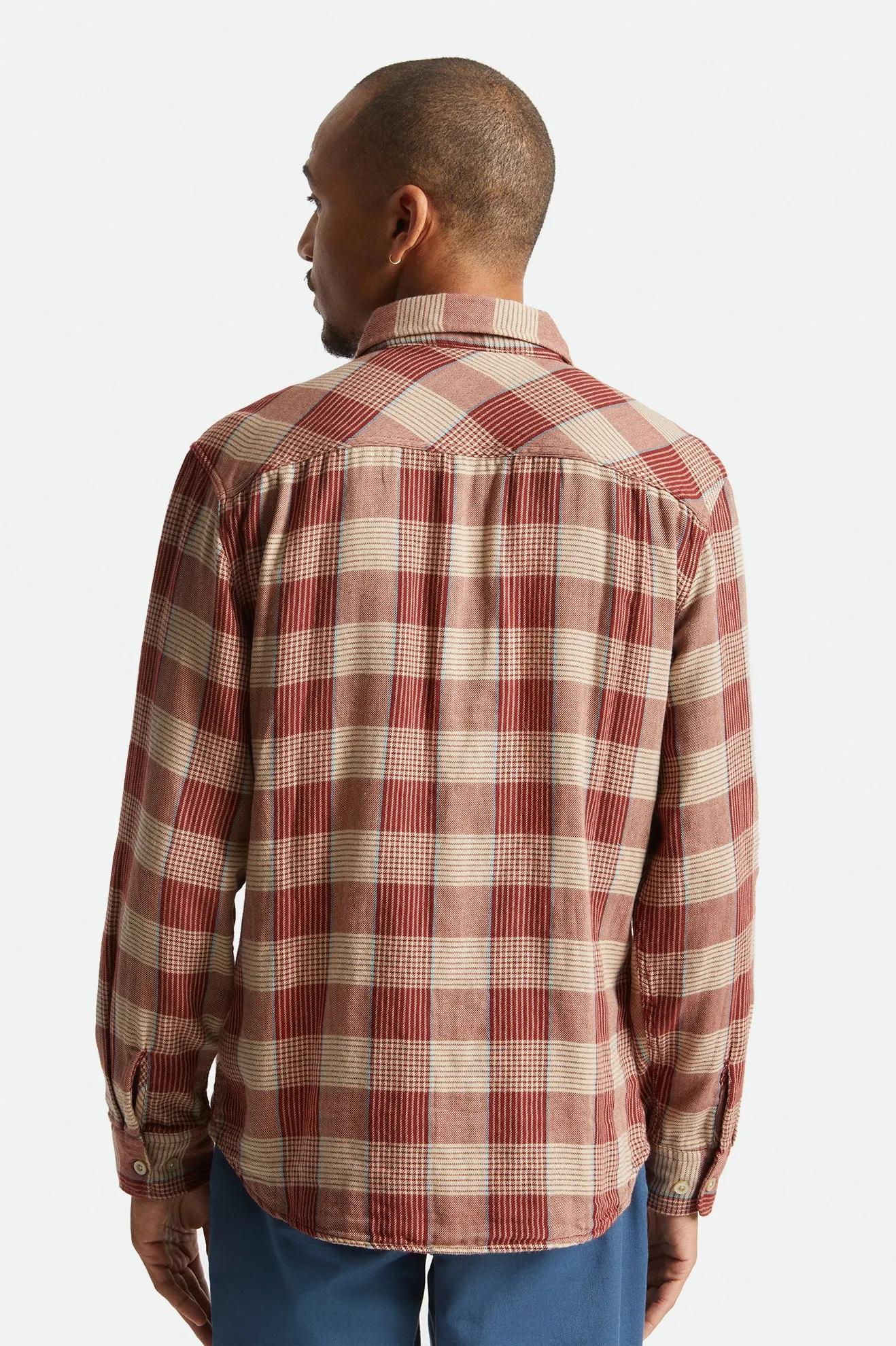 Bowery Soft Weave L/S Flannel - Vanilla/Dark Brick