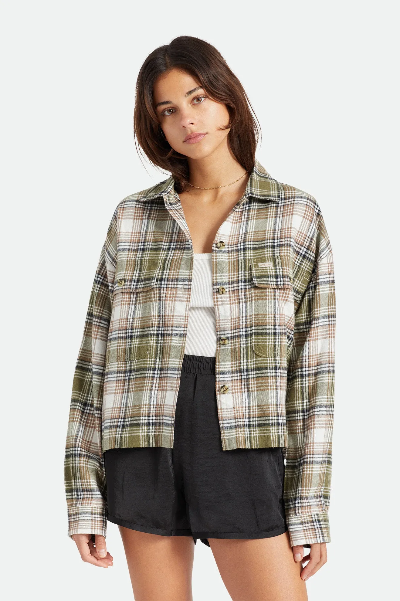 Bowery Women's L/S Flannel - Military Olive