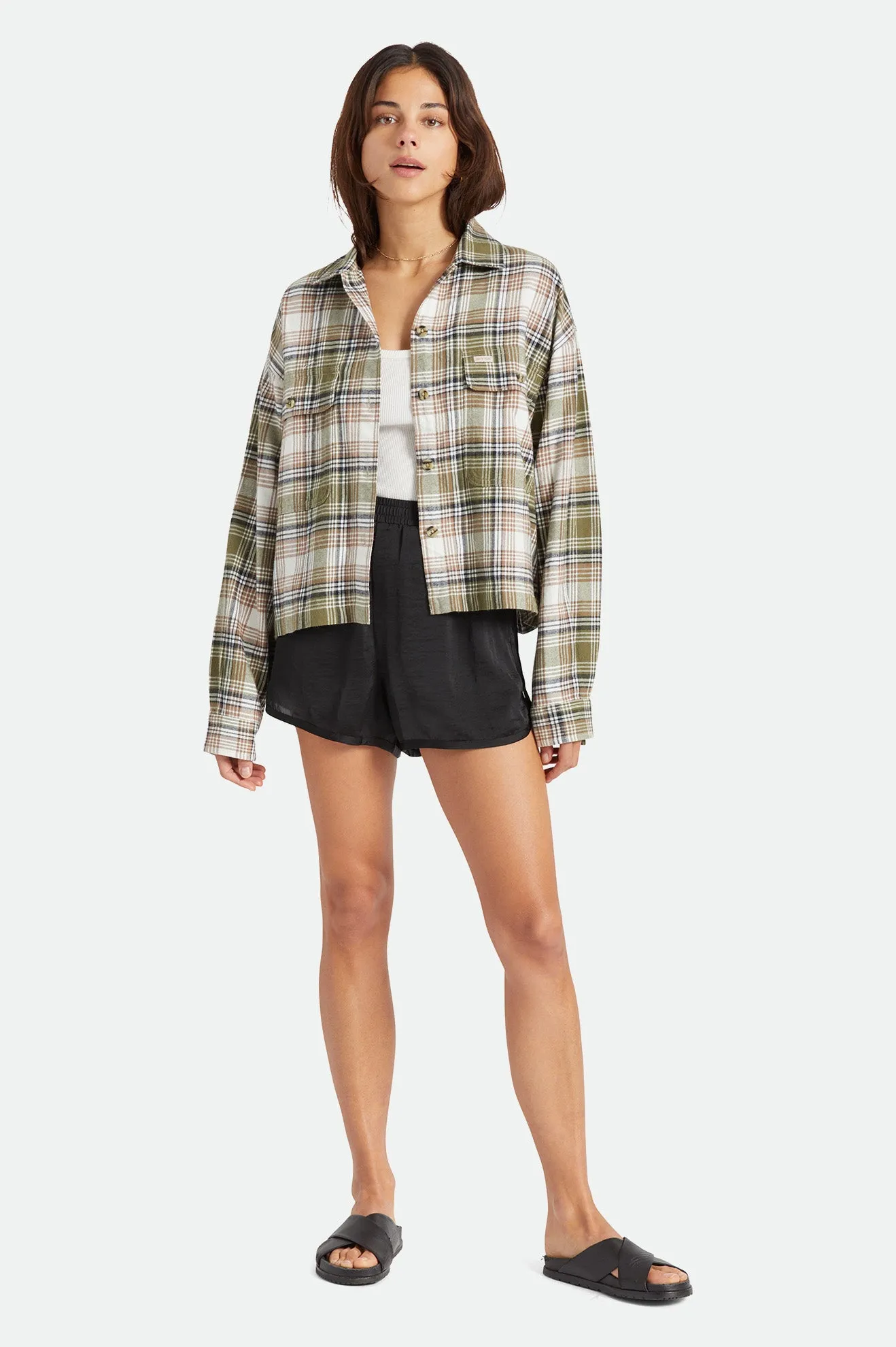 Bowery Women's L/S Flannel - Military Olive