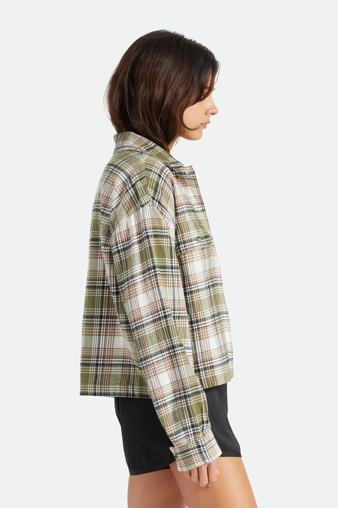 Bowery Women's L/S Flannel - Military Olive