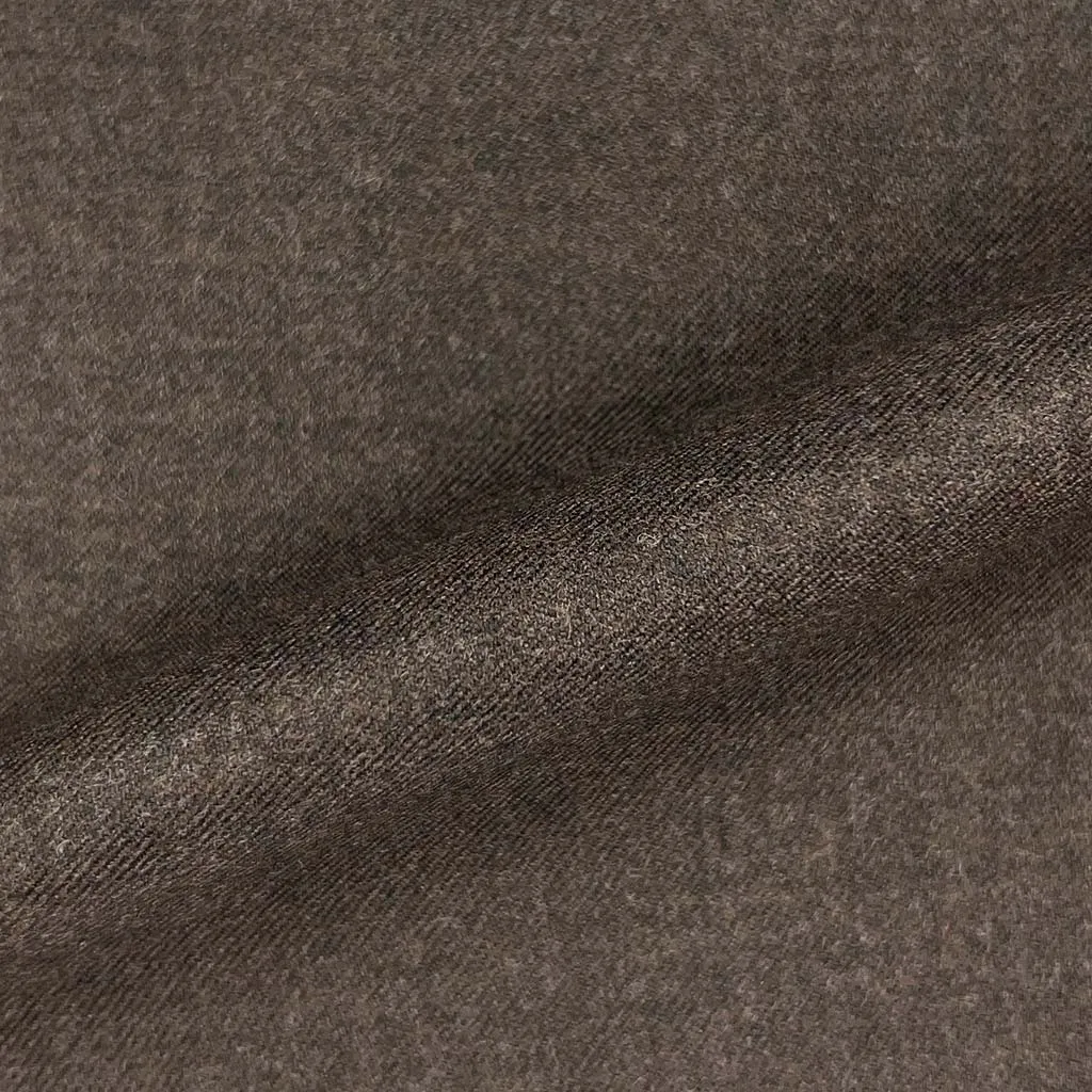 Brown Plain Weave Flannel With Comfort Stretch