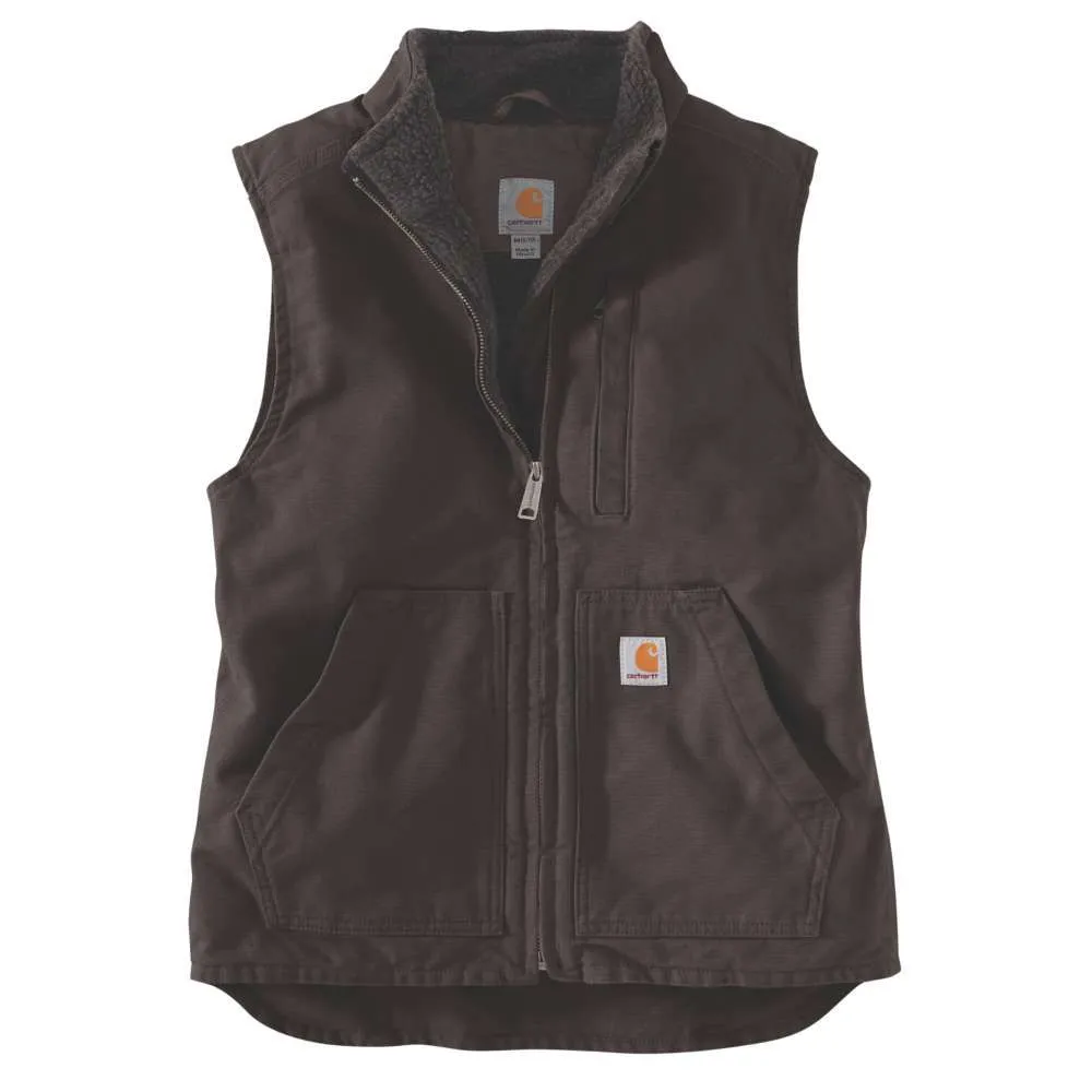 Carhartt 104224 Women’s Washed Duck Sherpa Lined Mock Neck Vest - 