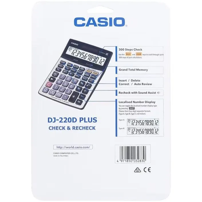 Casio DJ-200D 12 Digit Heavy Duty Desktop Calculator