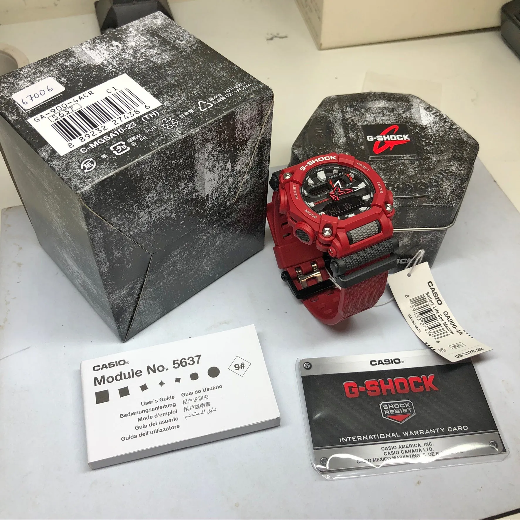 Casio G-Shock GA900-4A Red Black Heavy Duty Watch