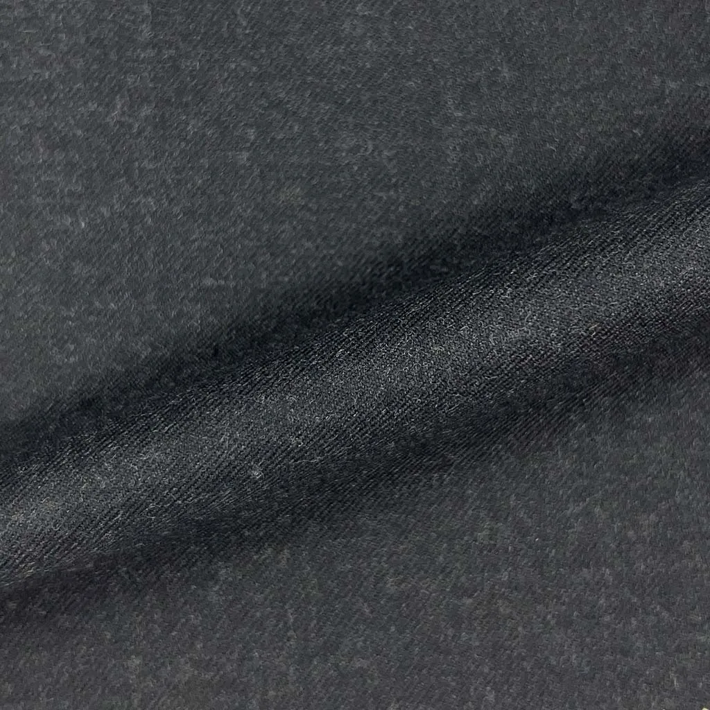 Charcoal Grey Plain Weave Flannel With Comfort Stretch