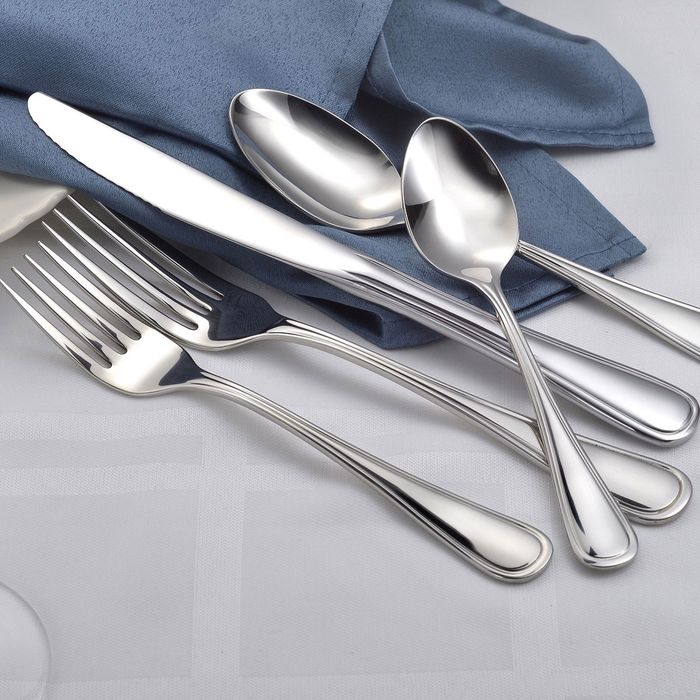 Classic Rim Stainless Flatware 45 Piece Set Made in USA