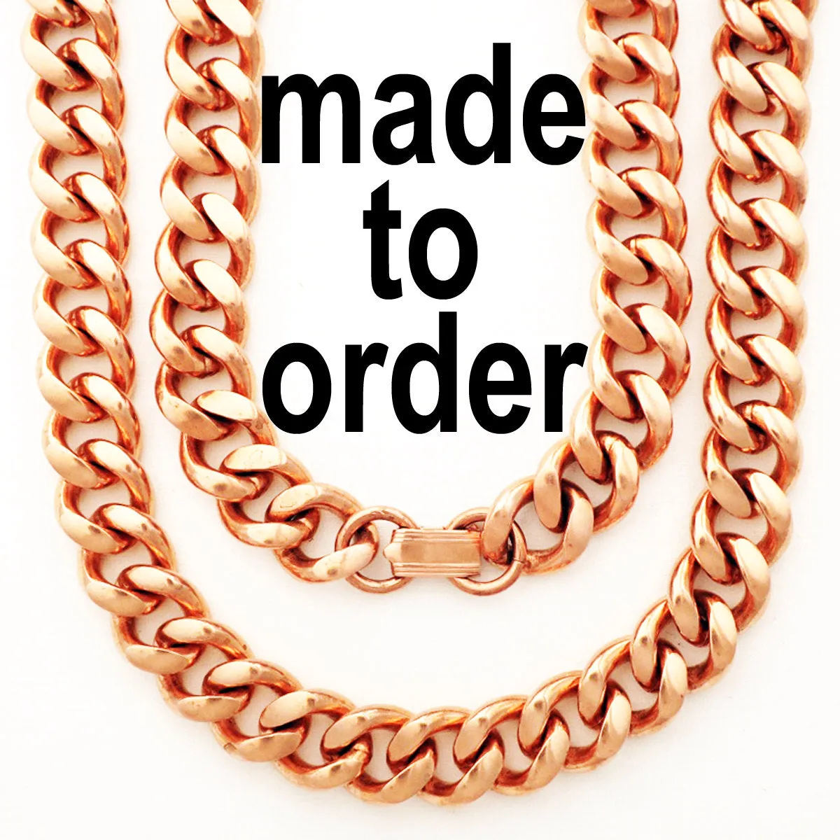 Custom Necklace Chain Heavy Duty Cuban Curb Chain Necklace NC79 Bold 13mm Copper Curb Chain Necklace Custom Size Chain