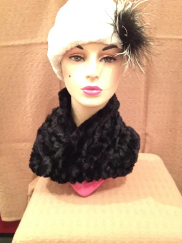 Desert Sand in Midnight Luxury Faux Fur Neck Warmer