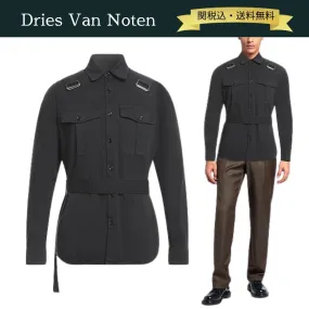 Dries Van Noten  |Unisex Street Style Long Sleeves Plain Cotton Front Button