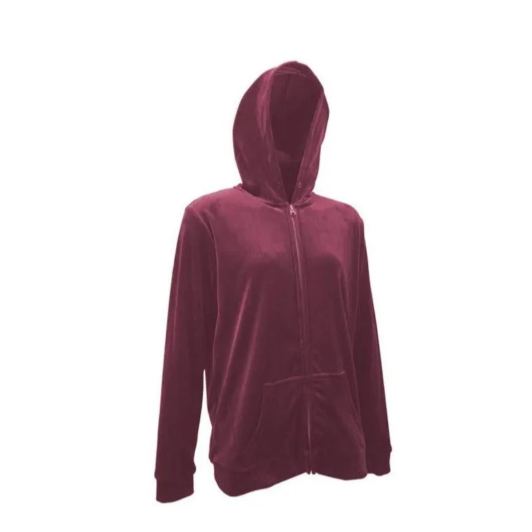 Full Zip Velour Hoodie Jacket