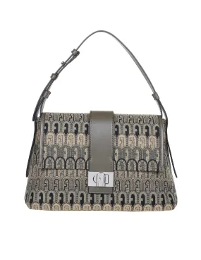 Furla Logo Embroidered Shoulder Bag