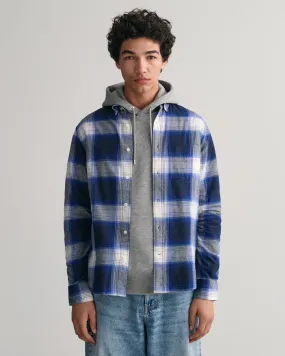 Gant Shadow Check LS Flannel Shirt College Blue