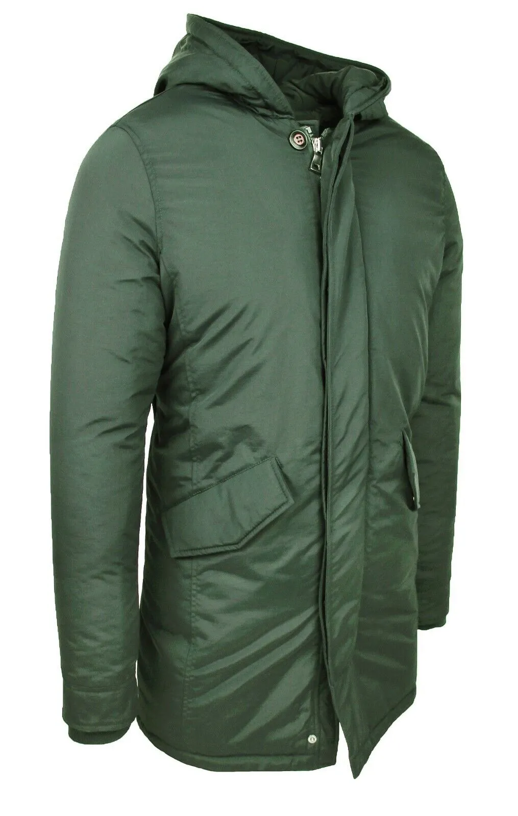 GIACCONE PARKA UOMO DIAMOND CASUAL VERDE GIUBBOTTO TRENCH SLIM FIT INVERNALE