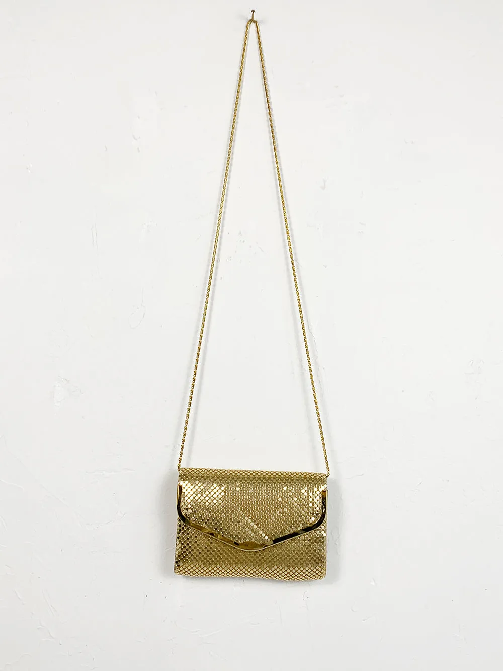 Gold Mesh Hardbody Purse With CB Chain Strap