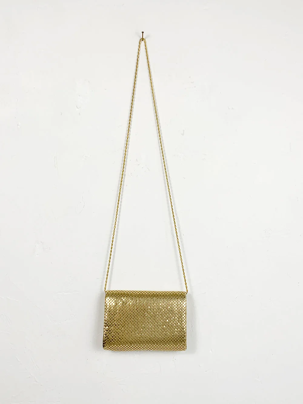 Gold Mesh Hardbody Purse With CB Chain Strap