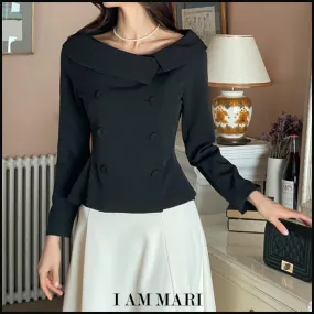 I AM MARI  |Long Sleeves Plain Elegant Style Formal Style