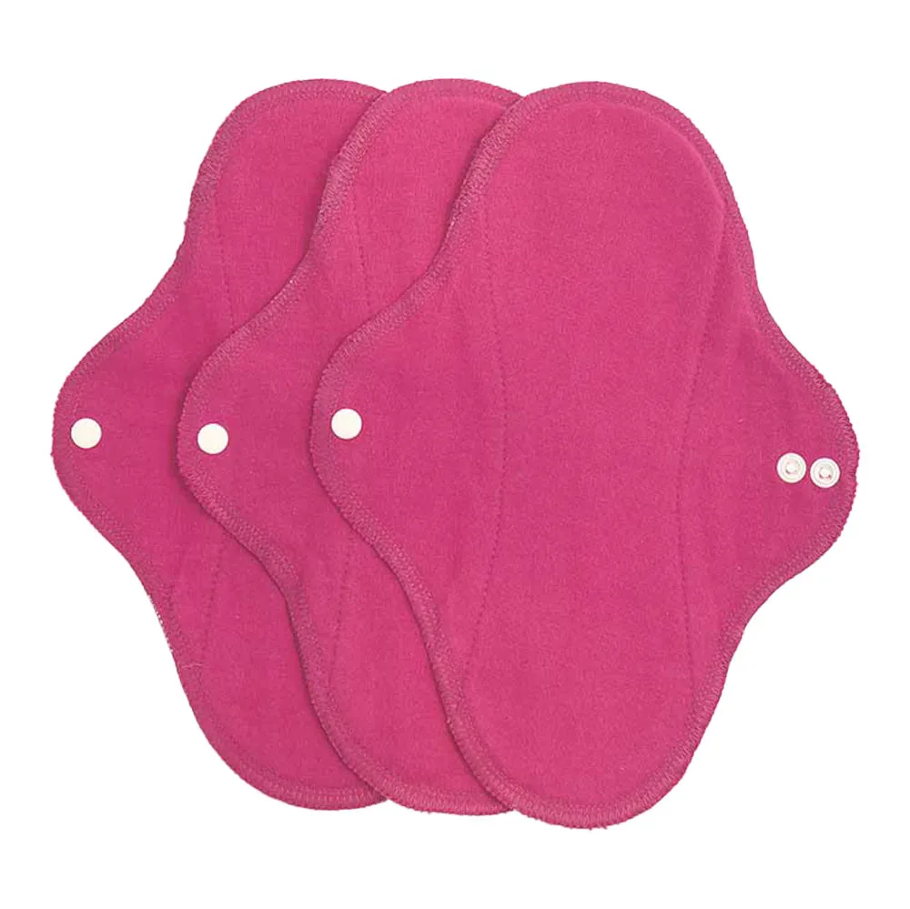 Imse Classic Cotton Flannel Regular Menstrual Pads 3 Pack - Sangria Solid