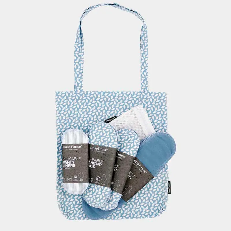 Imse Vimse Cotton Flannel Menstrual Pad Starter Kit - Denim