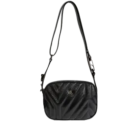 Isabella black yy quilted patent crossbody