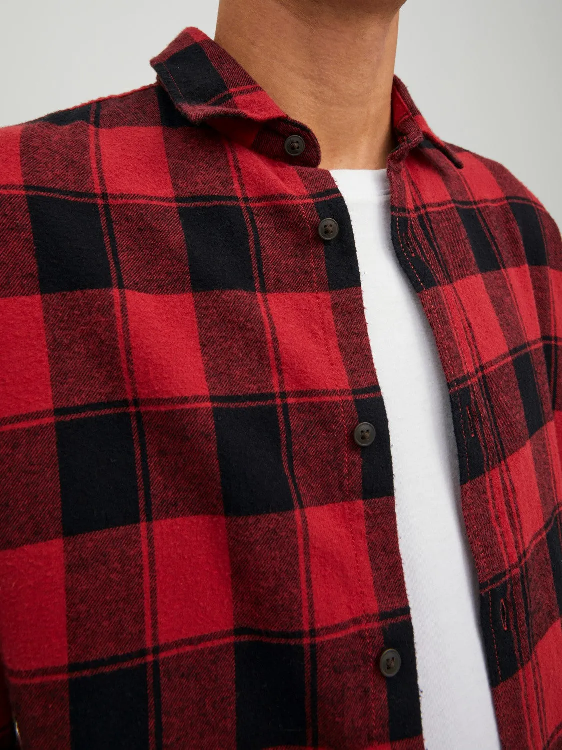 Jack & Jones Mens Shirt 'JJ Plain' Autumn Buffalo Check