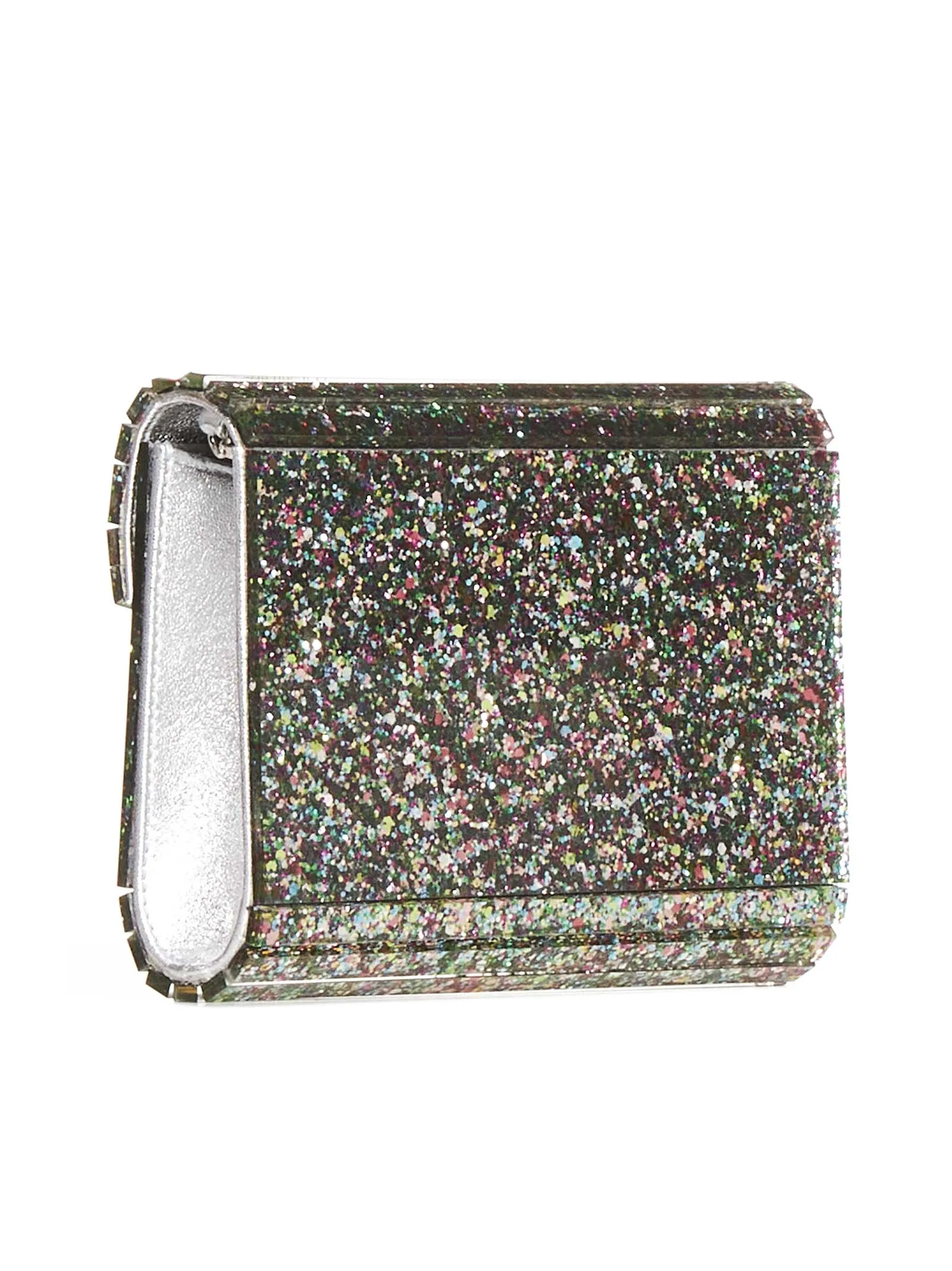 Jimmy Choo Candy Logo Plaque Glitter Clutch Bag