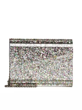 Jimmy Choo Candy Logo Plaque Glitter Clutch Bag