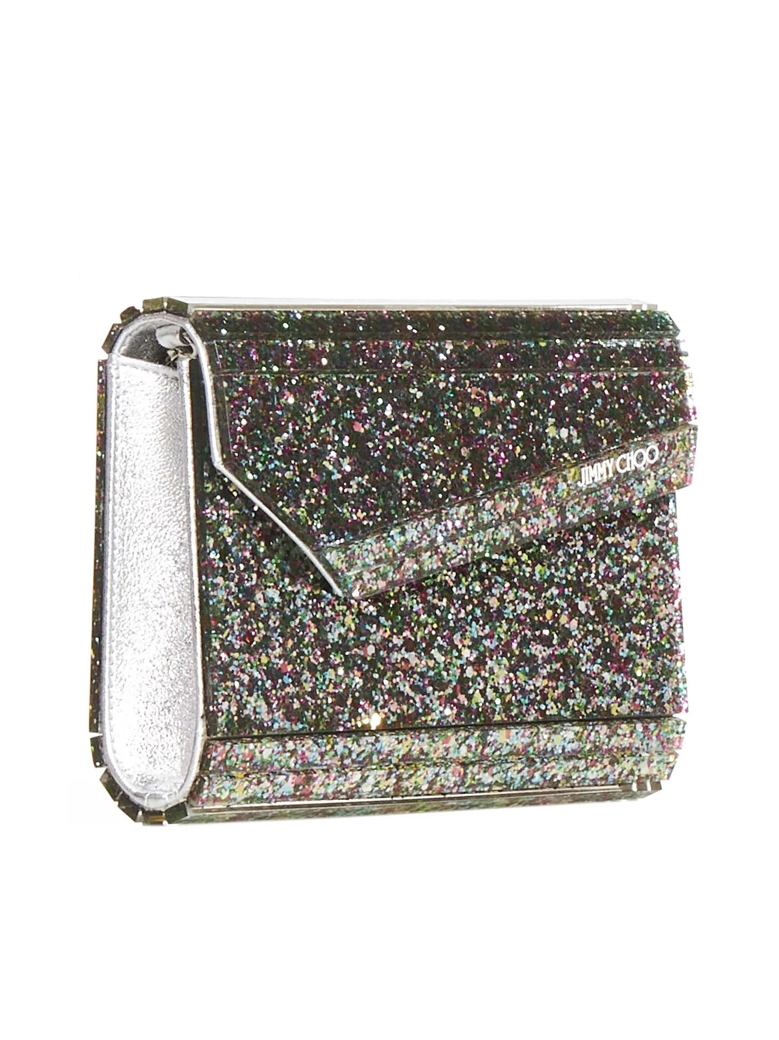 Jimmy Choo Candy Logo Plaque Glitter Clutch Bag