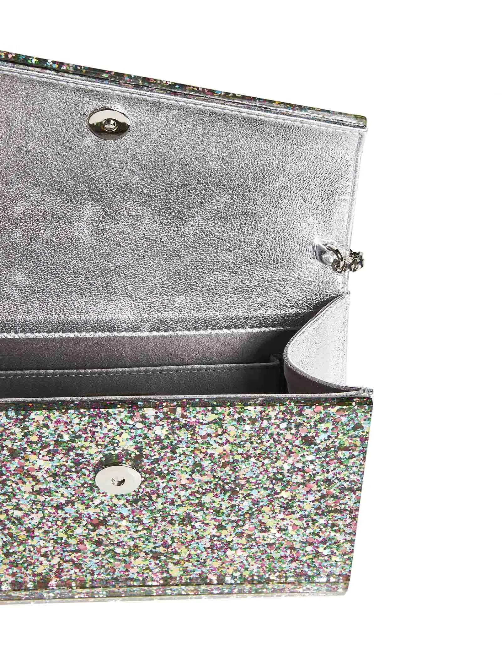 Jimmy Choo Candy Logo Plaque Glitter Clutch Bag