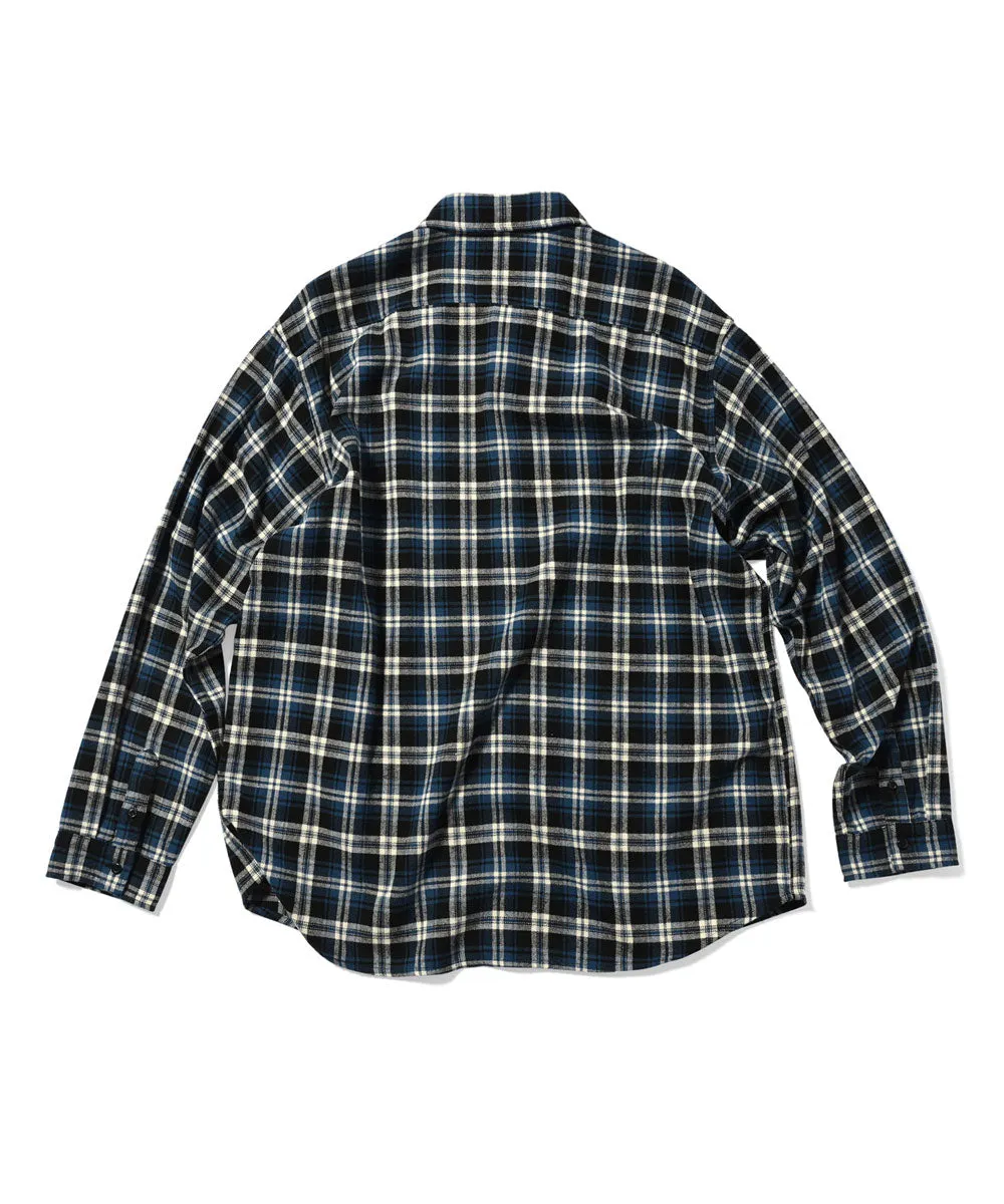 Lafayette Script Logo Plaid Flannel L/S Shirt Blue