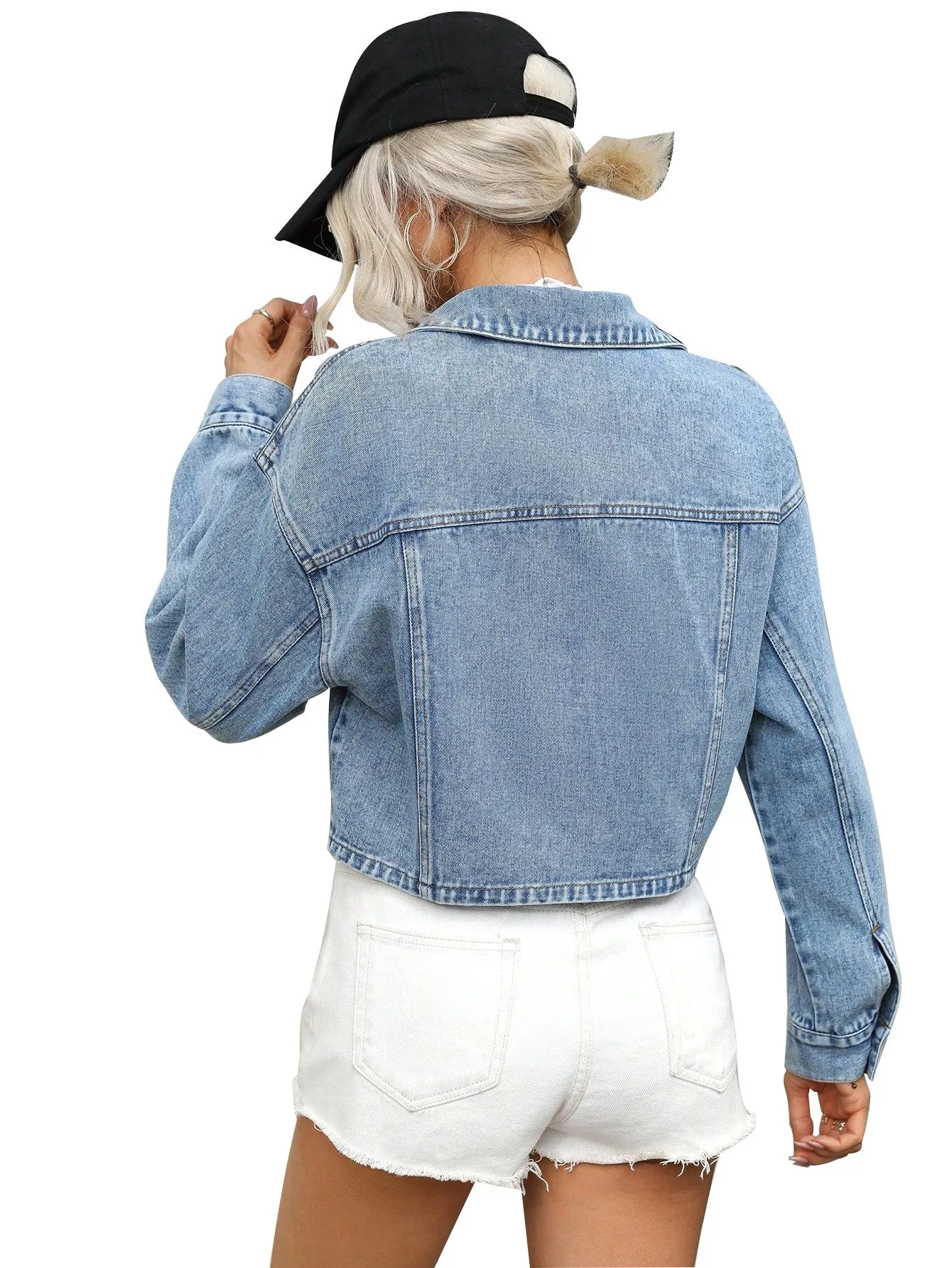 Loose Fit Short Denim Jacket