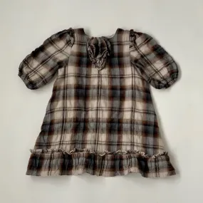 Marie-Chantal  Brown Toned Tartan Dress: 3 Years